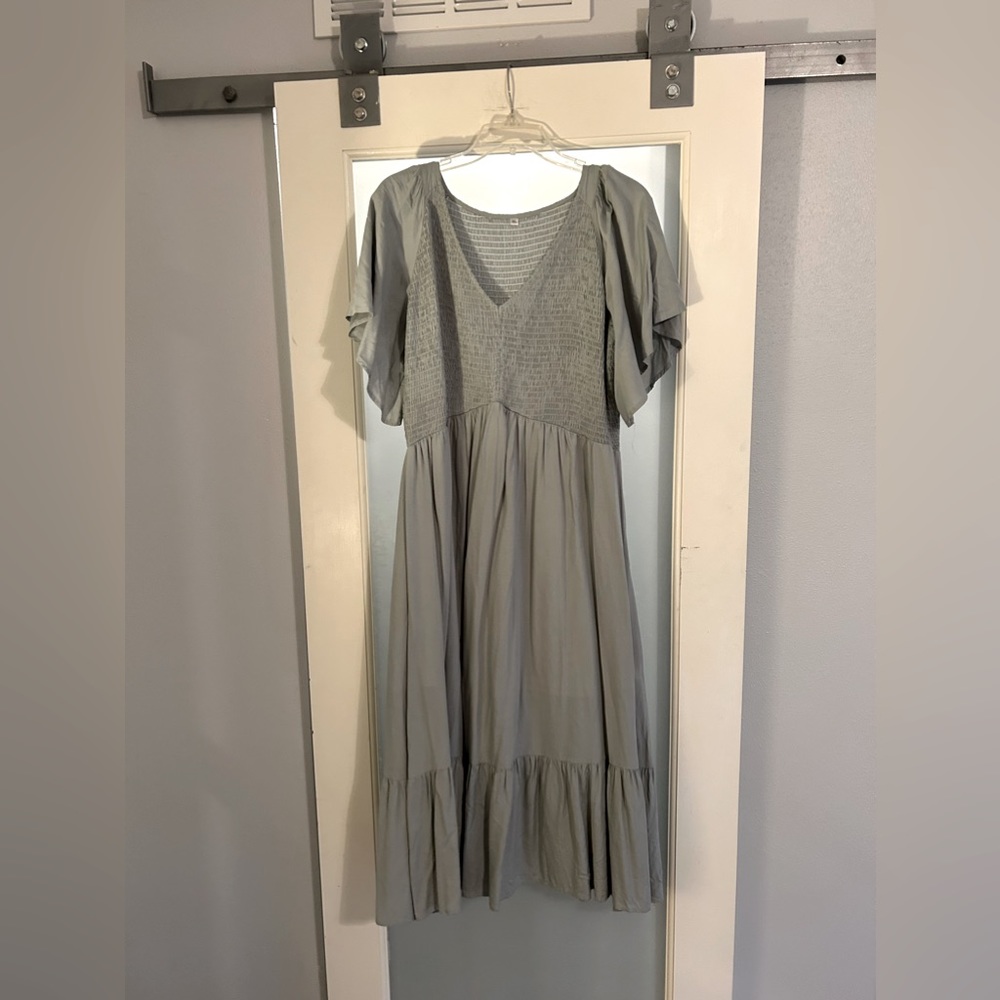 Light greenish calf length dress! Worn once or twice.